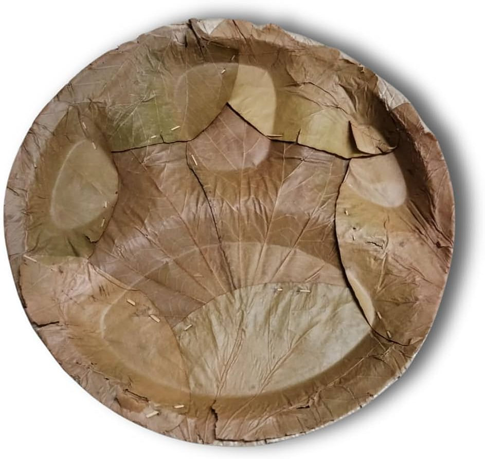 10” 3 compartment Dried leaf plate (Pattal)- 500 pcs