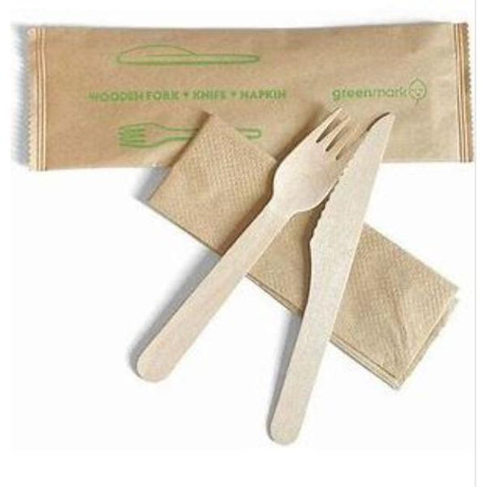 Wooden Fork Knife Combo