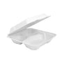 White/Kraft Sugarcane Clamshell 9*9*3 Compartment-- 200 PCS