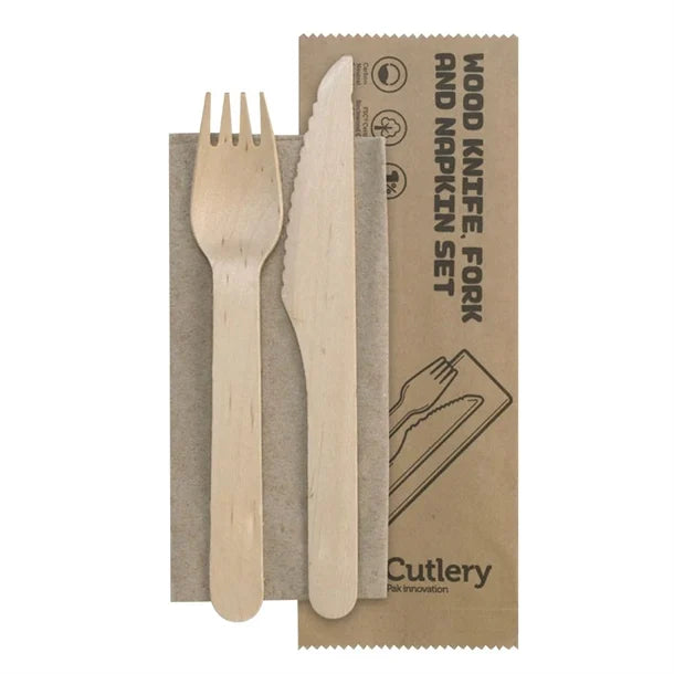 Wooden Fork Knife Combo