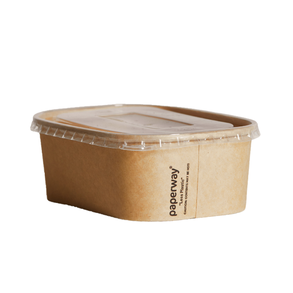 PLA coated Kraft Rectangular Container- 300 PCS